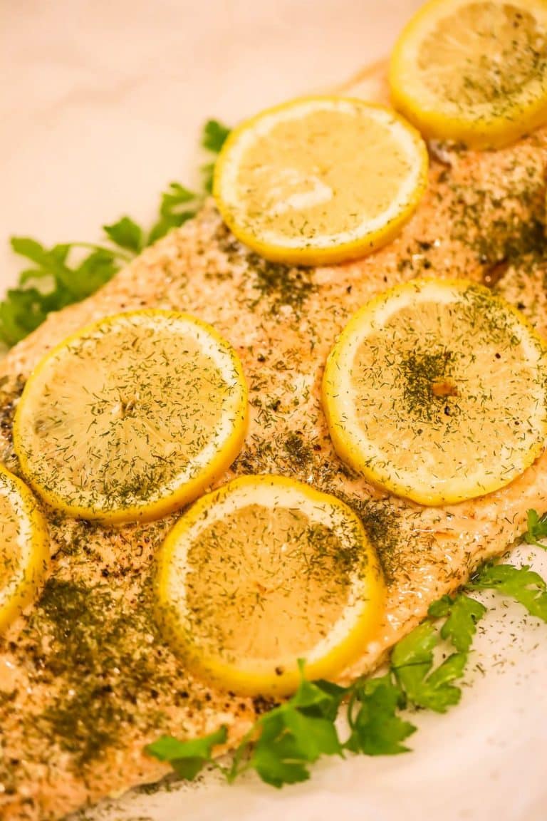 Garlic Roasted Lemon Salmon